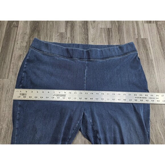 Lands End Pants Womens 3X (24W - 26W) Blue Pull On Stretch Denim Jeggings Plus - Picture 8 of 11